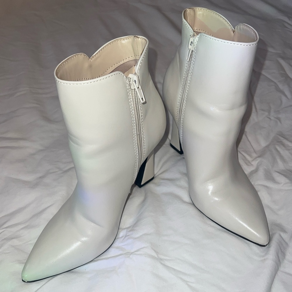 Nine West Ivory Heeled Booties